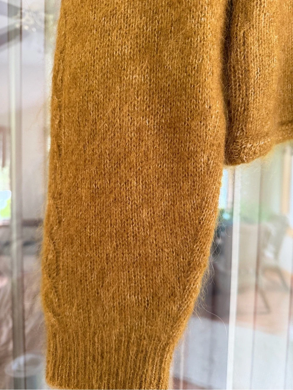 NWOT Sézane Evi Mohair Cardigan, Olive Green - Picture 7 of 8